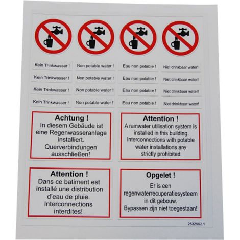 Wilo Beschriftungsset für Regenwassernutzung (1/3)