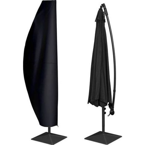Housse de protection pour parasol déporté de 2 à 4 m - 250 cm - tous temps, au vent et à la neige - 205 x 25/57/48 cm - Noir (1/5)