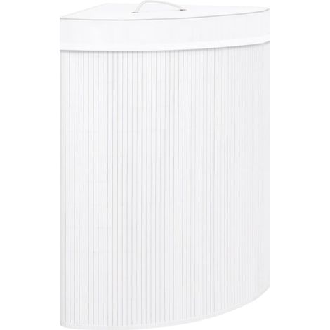 Maison Exclusive - Eck-Wäschekorb Bambus Weiß 60 L