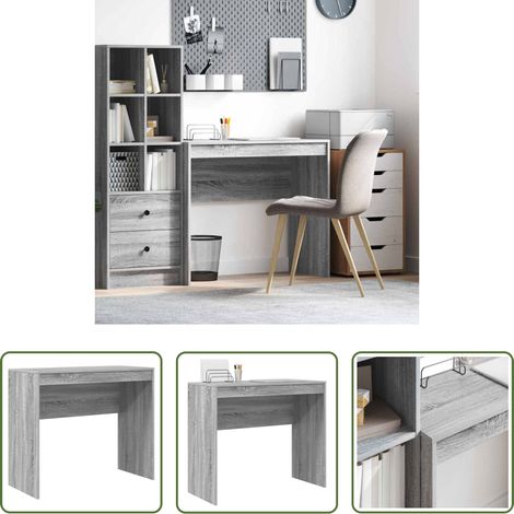 vidaXL Bureau compact - Bureau Gris Sonoma 90 x 40 x 76 cm (1/5)