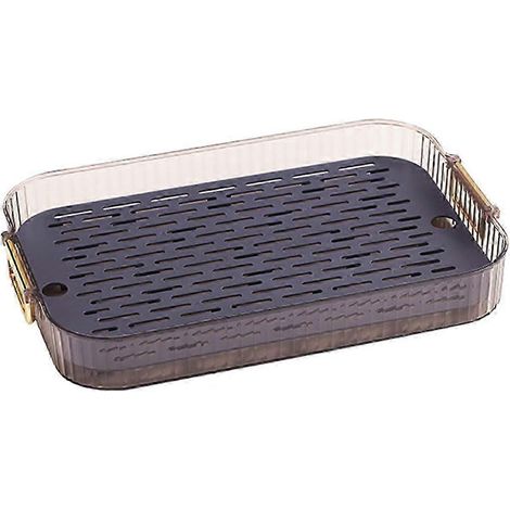Plateau de service décoratif, égouttoir, vaisselle facile à nettoyer, plateau à dessert, plateau à bijoux amovible, assiette à thé pour commode, bureau, rangement de salle de bain-S Size Blue (1/5)