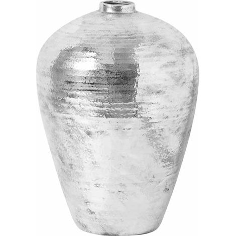 Large Hammered Astral Vase - Ceramic - L40 x W40 x H57 cm - Silver