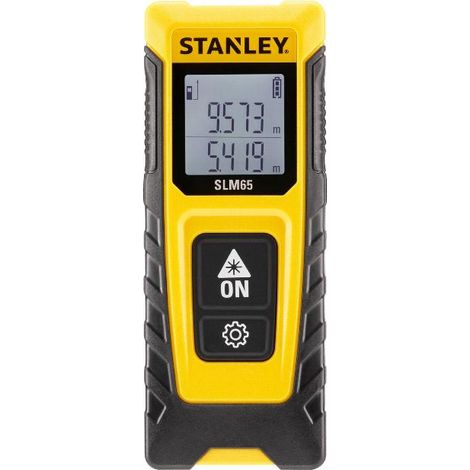 Stanley – Télémètre laser SLM65 20 m – Précision +/-3 mm – Écran LCD lisible – Mesures directes et continues – Mode économie d’énergie