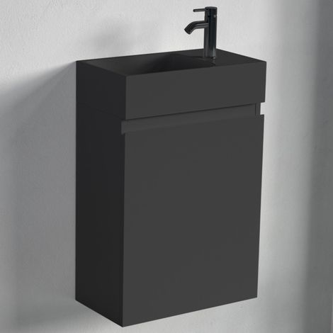 LOMAZOO Meubles de toilettes, noir mat - Meubles WC - 40x22x60 -