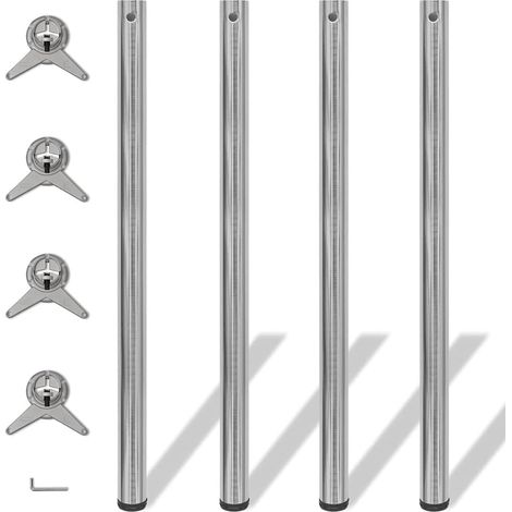 4 Patas de mesa ajustables en alturas 1100 mm color níquel pulido vidaXL