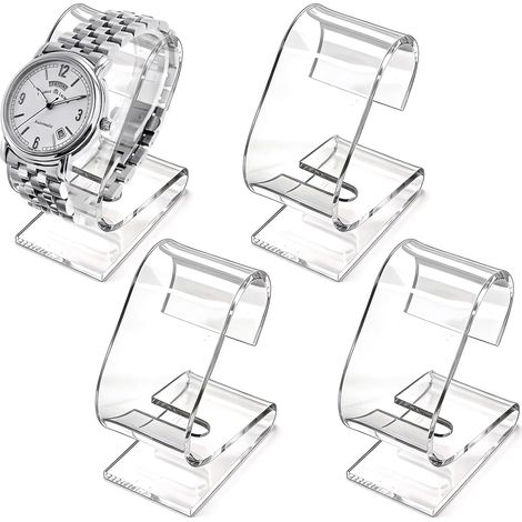 Pcs Clear Acrylic Watch Display Stand, C-Shaped Holder for Collection Showcase (1/5)