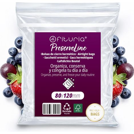 Sachets ZIP Transparents 80x120 mm avec Fermeture Hermétique, Sacs Zip pour Aliments, Snacks, Congélation et Organisation de Cuisine et de Voyage (50 Sachets) (1/5)