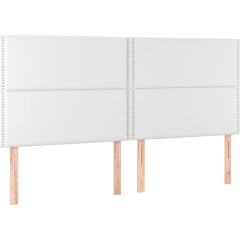 Maison Exclusive - Tête de lit blanche 200 x 5 x 118/128 cm similicuir (1/5)