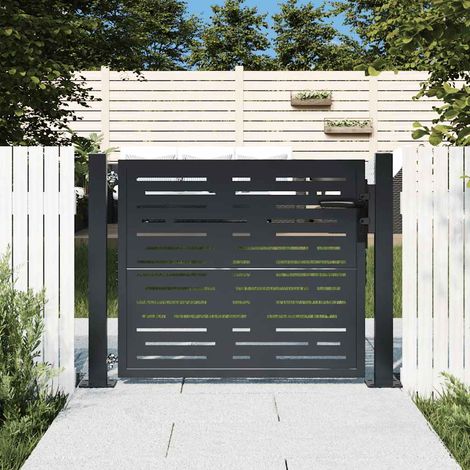 Portail de jardin-Portillon de jardin Anthracite 100x75 cm Acier Design carré (1/5)