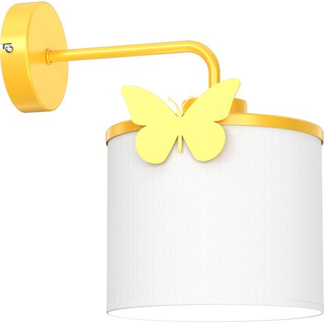 Applique murale Sweet blanc/jaune papillon E27 Luminex