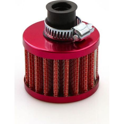 2pcs 12mm Universal Car Air Filter Cold Air Intake Filter, Red (1/4)