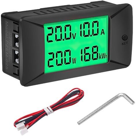 Ampèremètre Numérique Voltmètre,PZEM-025 Compteur électrique DC Voltmètre Testeur de Batterie Wattmètre D'énergie électrique 0300A/300V (50A) (1/5)