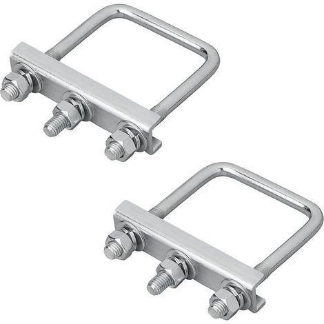 Support en u carre 70 mm pour fixation de roue jockey - lot de 2 pieces (1/5)