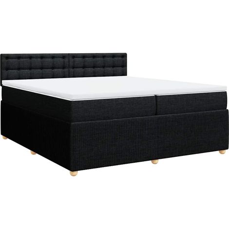 Maison Exclusive - Giroletto a Molle con Materasso Nero 200x200 cm in Tessuto