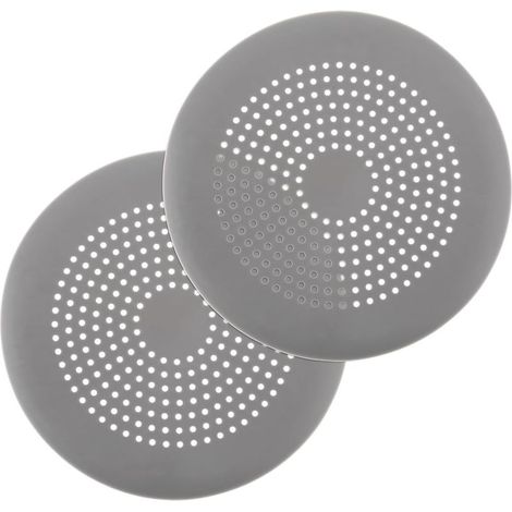 gris，Lot de 2 attrape-cheveux ronds en silicone avec ventouses, pour salle de bain, baignoire, cuisine (1/5)