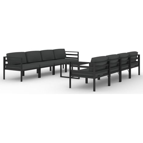 Maison Exclusive - 9-tlg. Garten-Lounge-Set mit Kissen Aluminium