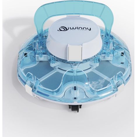 Robot Piscine, Aspirateur Piscine sans Fil avec Batterie, Autonomie 80 Min pour Piscines Hors-Sol 60m², Double Filtration, Stationnement Automatique(Bleu-Blanc) (1/5)