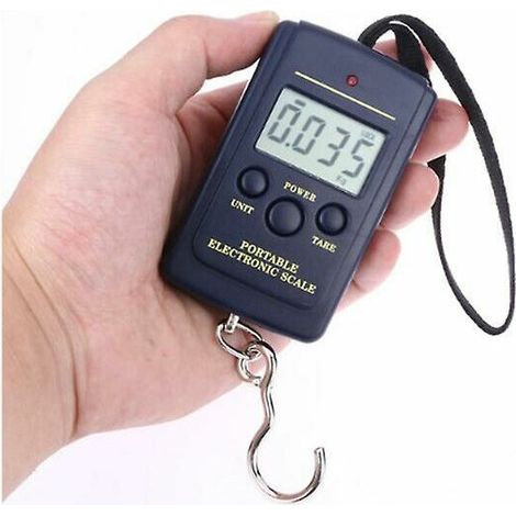 Balances de poche portables 40 kg Mini balance électronique numérique crochet de pêche suspendu balance de pesée des bagages de poche (1/5)