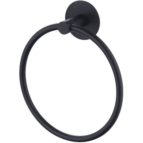 Sollbry Anneau porte-serviette rond en acier inoxydable 304 pour salle de bain Noir (1/5)