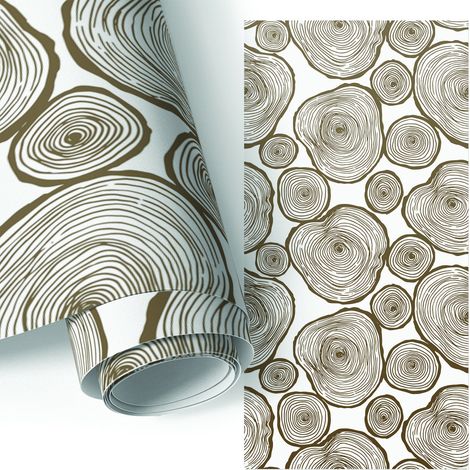 Möbel - Klebefolie - Möbelfolie - abwaschbare und selbstklebende Deko-Folie für Küche - Schrank -Tisch & Fensterbank - Holzkreise 50x100 cm