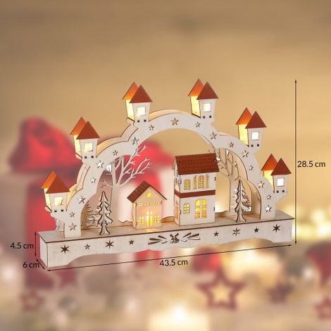 Arche  de Noël, lumineuse 8 LED, decor de Noël pour table, appui de fenêtre (1/5)