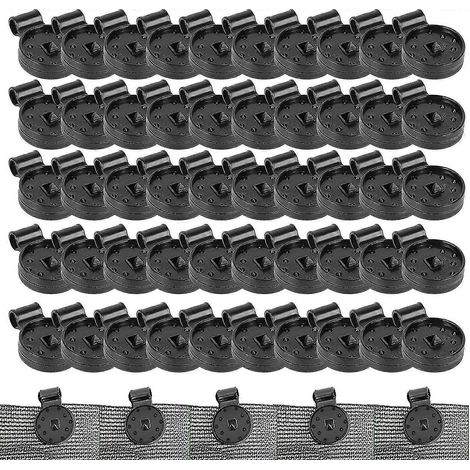 50 clips en plastique pour toile d'ombrage, clips ronds noirs pour filet d'ombrage, clips pour filet d'ombrage de serre (1/5)