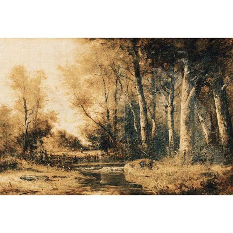 Papier peint panoramique arbre & nature gris beige Tapisserie panoramique forêt idéale couloir Papier peint panoramique paysage forêt (1/3)