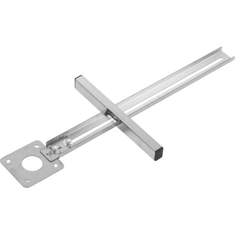 Guide de coupe circulaire en acier allié, gabarit de traçage pour bois, outil de découpe rond précis, finition argentée, usage facile. (1/5)