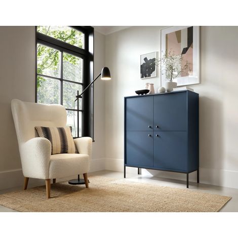 AX LIVING Große Kommode Domiti MK104 104 cm Modern in Dunkelblau