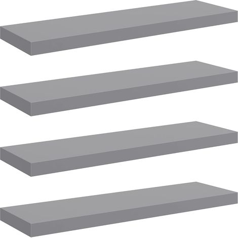 Maison Exclusive - Schweberegale 4 Stk. Grau 80x23,5x3,8 cm MDF (1/5)