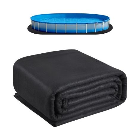 Revestimiento para Piscinas Ovalado, 4,6 x 9,1 m Revestimiento Extragrueso para Piscinas Elevadas, Evita Pinchazos, Base de Geotextil Reciclado, Prolonga la Vida Útil del Revestimiento, Negro