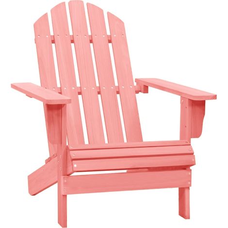 Chaise de jardin Adirondack, Fauteuil Extérieur, Siège confortable Bois de sapin massif Rose BGT31378 (1/5)