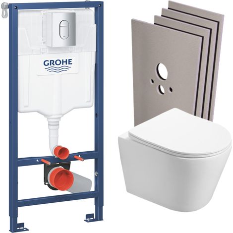 Pack WC Rapid SL + WC Swiss Aqua Technologies Infinitio sans bride + Plaque Arena chrome + Set d'habillage (ArenaInfinitio-sabo)