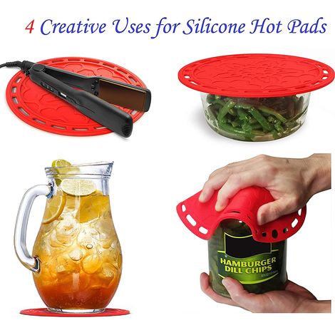 Sous-plat En Silicone - Résistant À La Chaleur Jusqu'à 230 °C - Pour Casseroles, Plats Chauds Et Micro-ondes - Lot De 3 (1/5)