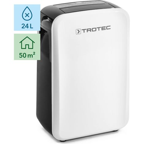 Trotec – Déshumidificateur électrique portable 24 l/j – Pour espaces jusqu'à 50 m² – Hygrostat électronique – Dégivrage automatique (1/5)