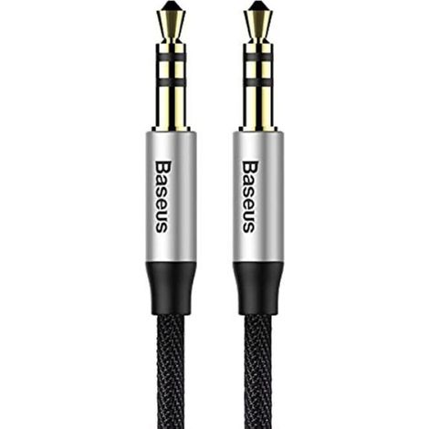 Cable Audio Mini Jack 3 5mm - 1 Mètre - Compatible Avec Appareils Audio Portables - Noir Argent (1/5)