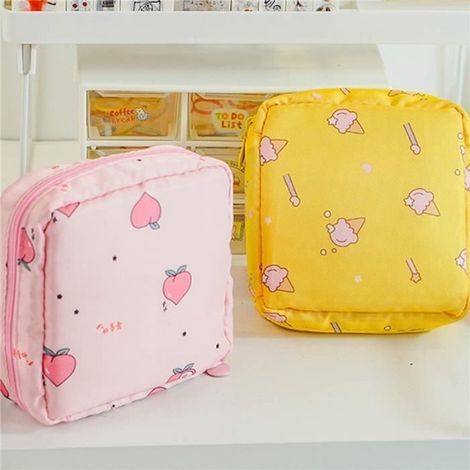 Sac de rangement pour tampons hygiéniques pour femmes et filles, sacs cosmétiques, porte-serviettes en poudre, trousse de (1/3)