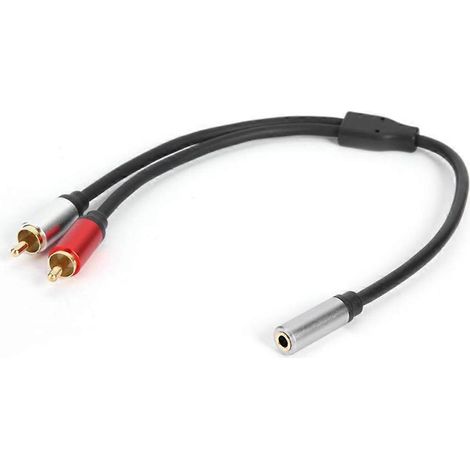 Câble RCA 2 RCA mâle vers câble audio auxiliaire femelle 3,5 mm -- (1/5)