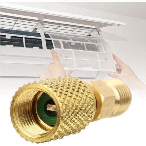 Adaptador R410a, adaptador macho SAE de 1/4 de pulgada a hembra SAE de 5/16 de pulgada para sistemas de aire acondicionado, adecuado para sistemas de aire acondicionado split R410a (conexión de mangue (1/5)