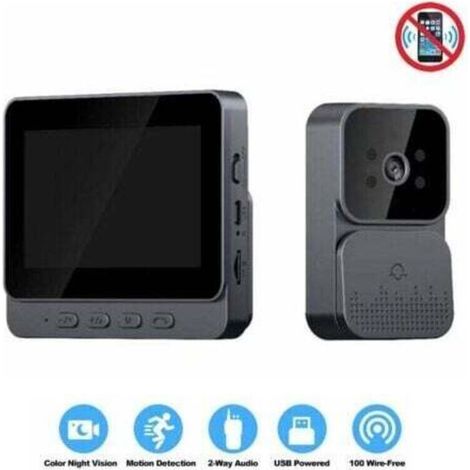 Sonnette vidéo visiophone 4.3 pouces – Écran IPS – Interphone vidéo sans WiFi – Vision nocturne infrarouge – Autonomie jusqu'à 3 mois