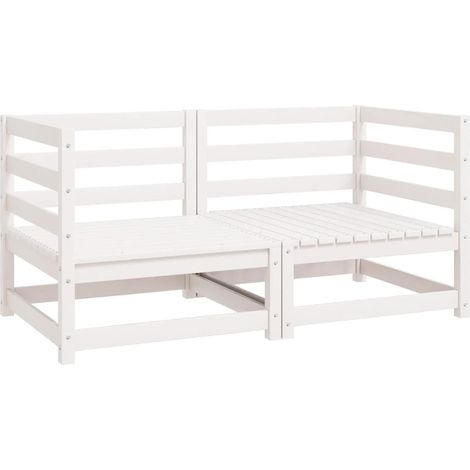 Maison Exclusive - Garten-Ecksofas 2 Stk. Weiß Kiefer Massivholz