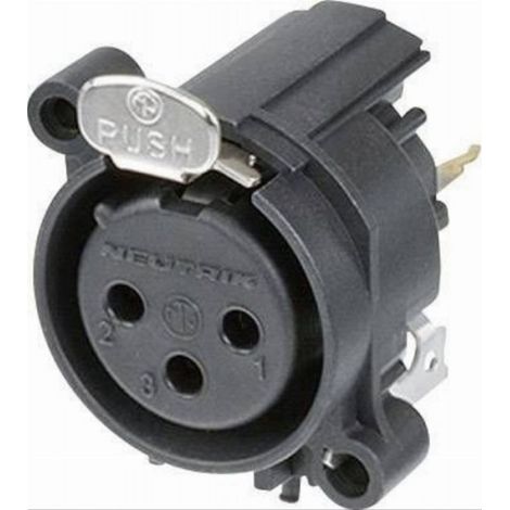 Connecteur XLR - Embase Femelle 3 Points - Pour Connexion Audio Professionnelle - 50 V AC - 6 A - Température -30 à +80 °C - Noir - 1 Pièce (1/2)