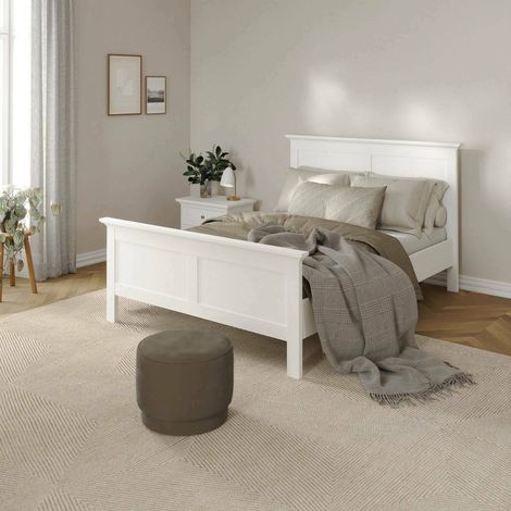 Cama Plaza y Media Phanfone, Tamaño de Colchón 150x200 cm, Blanco (1/5)