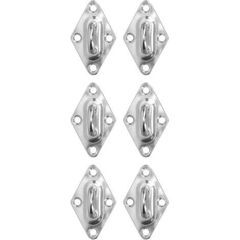 Applicable Crochet mural de plaque à œil en diamant, matériel de pont marin en acier inoxydable pour voile de pare-soleil 5mm/0,20 pouces 6 pièces (1/5)