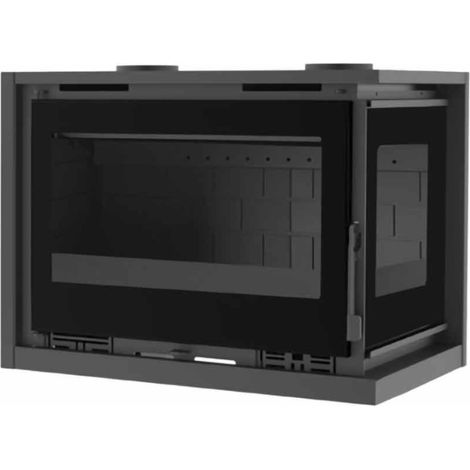 Insertable de Leña de 70 cm a 2 Caras Rincón Derecha con Turbinas FM Modelo IT-172 DFK (1/4)