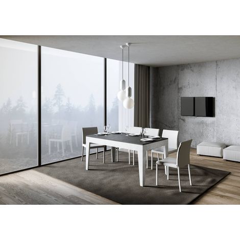 Tavolo Allungabile 160-220x90x77 cm Cico Mix Antracite Spatolato