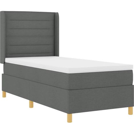 Maison Exclusive - Lit à ressorts avec coussin Gris 90 x 200 cm tissu (1/5)