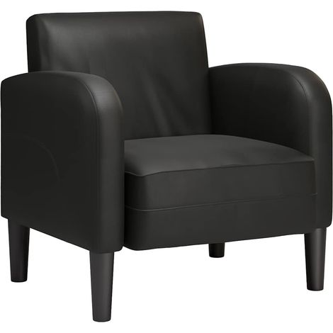 Chaise de salon,Chaise de canapé avec accoudoirs noir 54 cm similicuir CFW46496 (1/5)