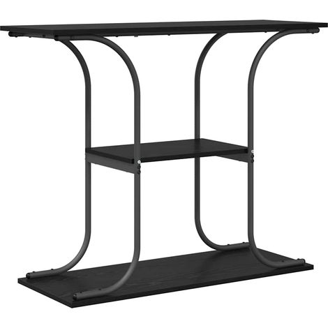 Maison Exclusive - Tavolo consolle con lo scaffale Rovere Nero 101 x 35 x 80,5 cm