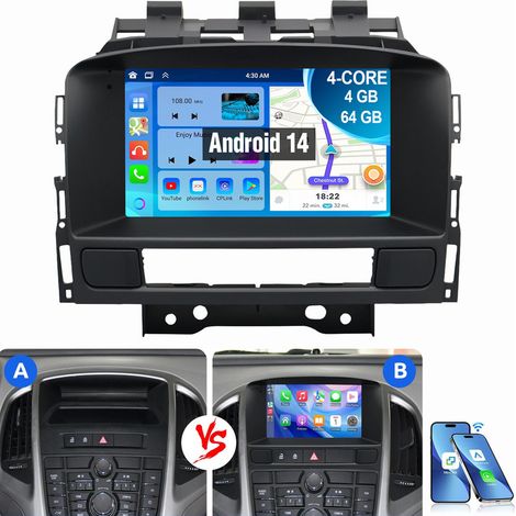 Autoradio Android 14 pour Opel Astra J 2009-2014, Apple Carplay, Navigation RDS 4+64G (1/5)